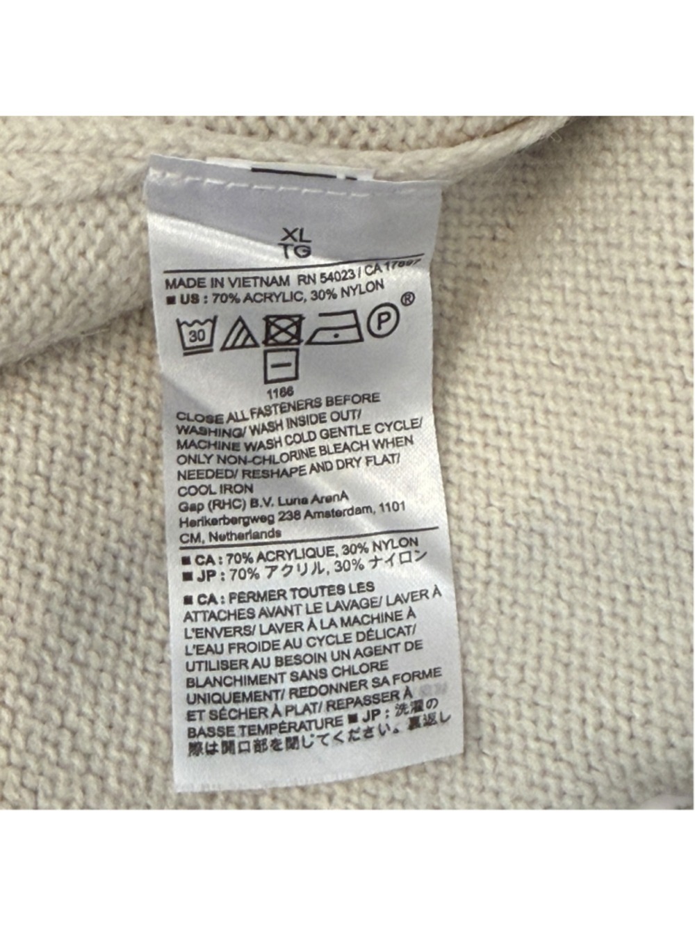 Banana Republic XL Wrap Midi Sweater Dress Transition Cream NWT - Picture 7 of 7